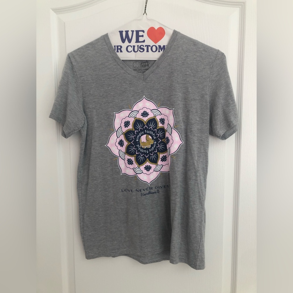 Faithful grey cotton T-shirt never worn.  Size medium.
